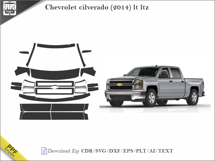 Chevrolet cilverado (2014) lt ltz Car PPF Template