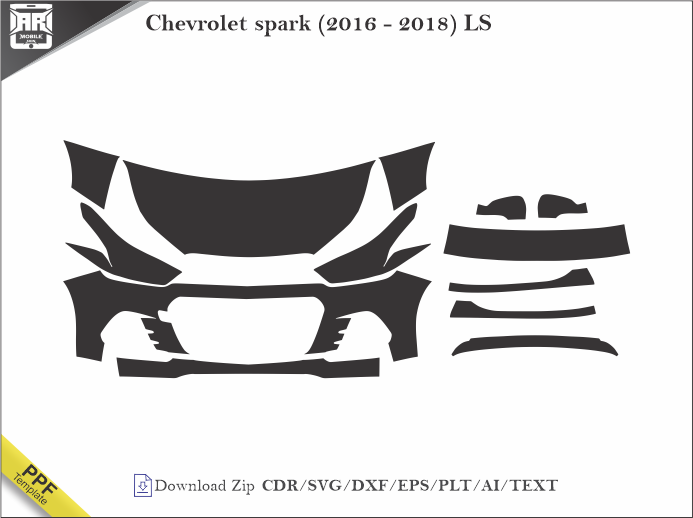 Chevrolet spark (2016 – 2018) LS Car PPF Template