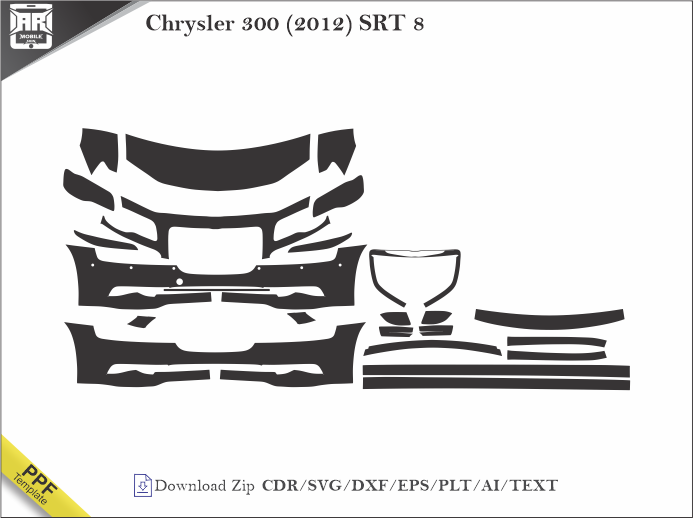 Chrysler 300 (2012) SRT 8 Car PPF Template