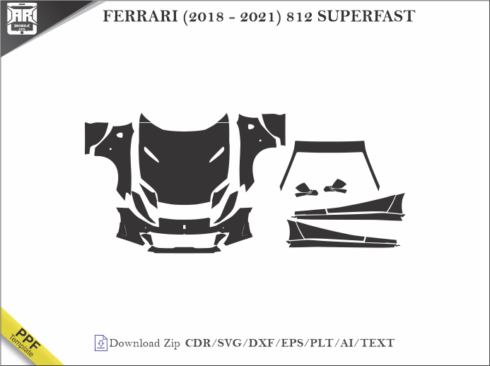 FERRARI (2018 - 2021) 812 SUPERFAST Car PPF Template