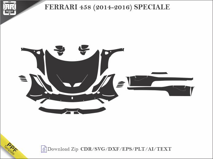 FERRARI 458 (2014-2016) SPECIALE Car PPF Template