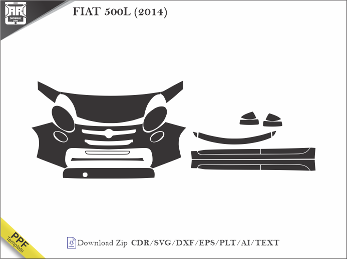 FIAT 500L (2014) Car PPF Template