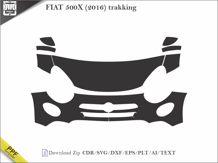 FIAT 500X (2016) trakking Car PPF Template