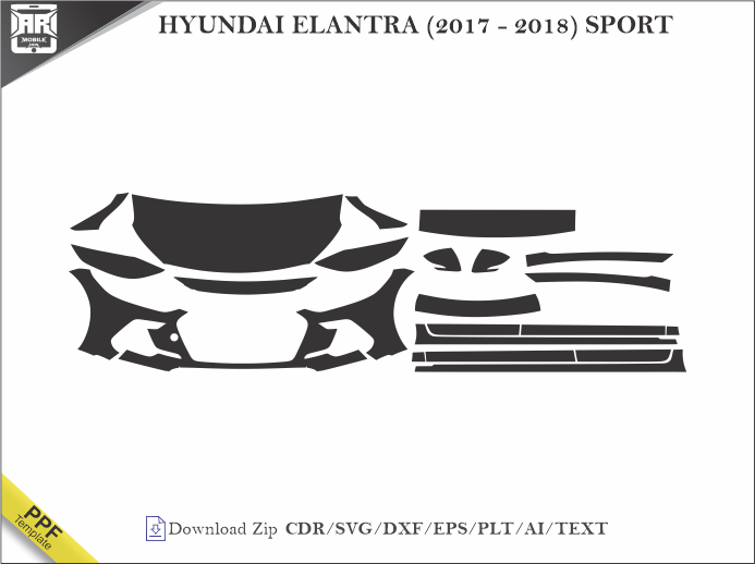 HYUNDAI ELANTRA (2017 – 2018) SPORT Car PPF Template