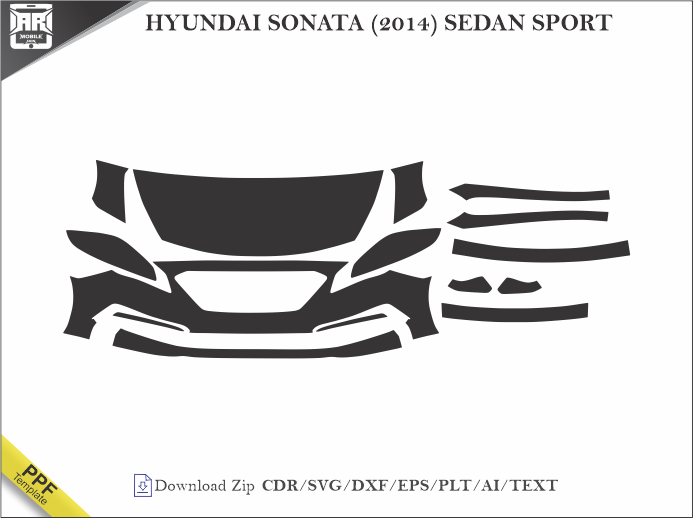 HYUNDAI SONATA (2014) SEDAN SPORT Car PPF Template