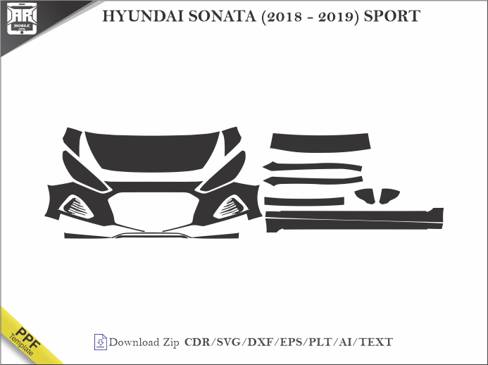 HYUNDAI SONATA (2018 - 2019) SPORT Car PPF Template