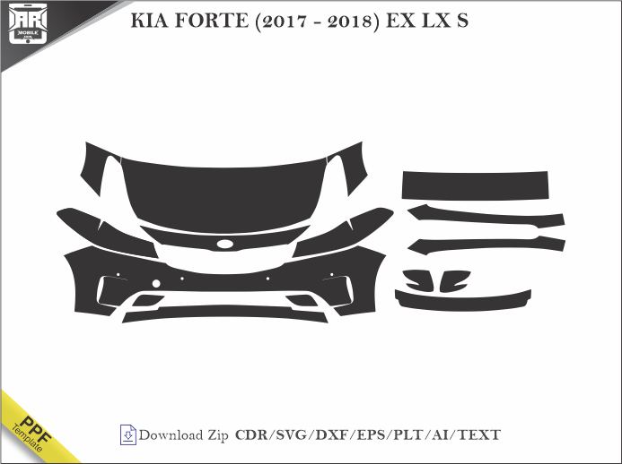 KIA FORTE (2017 - 2018) EX LX S Car PPF Template