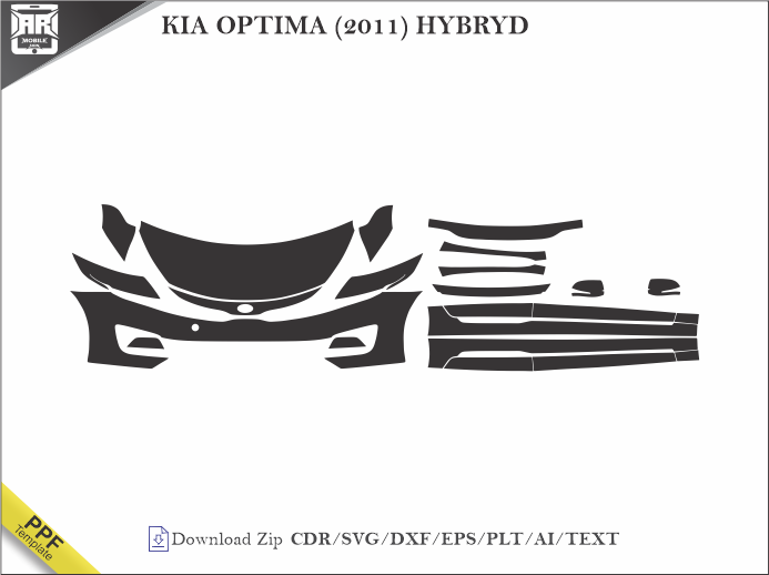 KIA OPTIMA (2011) HYBRYD Car PPF Template