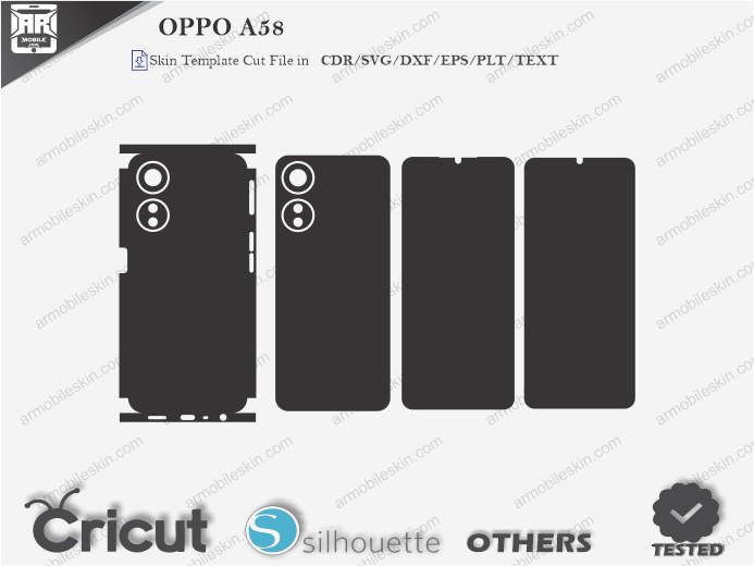OPPO A58 Skin Template Vector