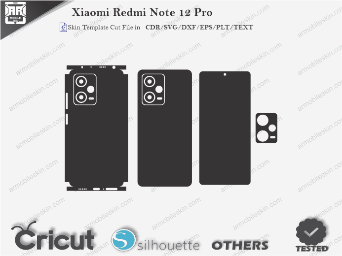 Xiaomi Redmi Note 12 Pro Skin Template Vector