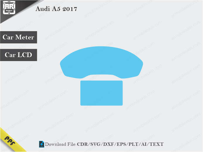 Audi A5 2017 Car Screen Cutting Template