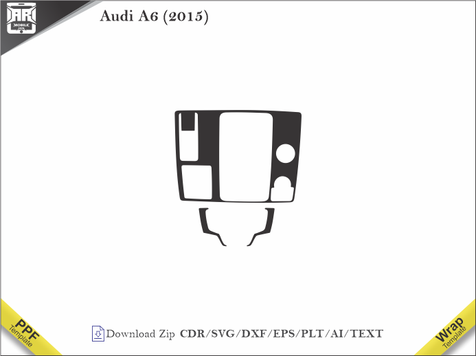 Audi A6 (2015) Car Interior PPF or Wrap Template
