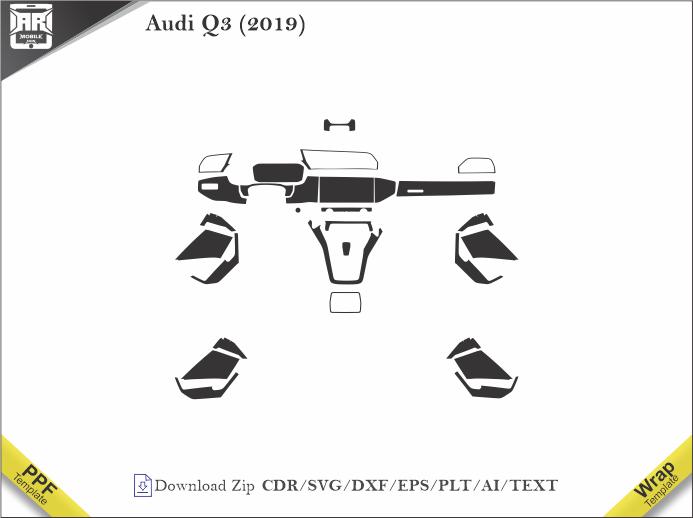 Audi Q3 (2019) Car Interior PPF or Wrap Template