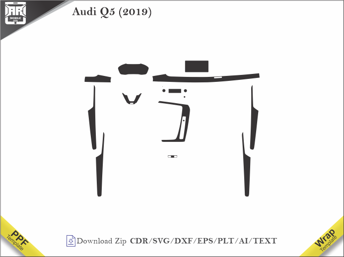 Audi Q5 (2019) Car Interior PPF or Wrap Template