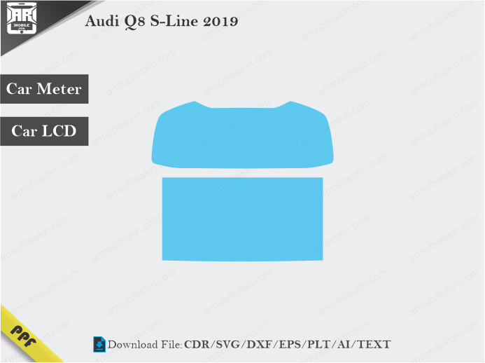 Audi Q8 S-Line 2019 Car Screen Wrap Cutting Template
