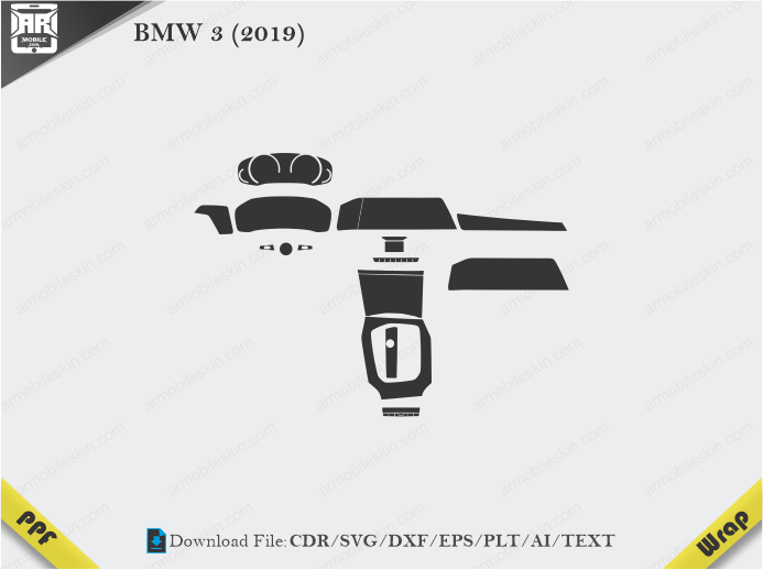 BMW 3 (2019) Car Interior PPF or Wrap Template