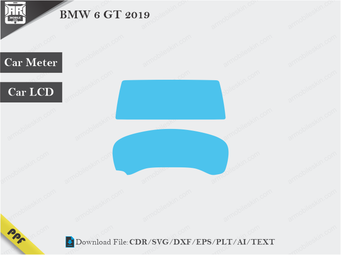 BMW 6 GT 2019 Car Screen Wrap Cutting Template