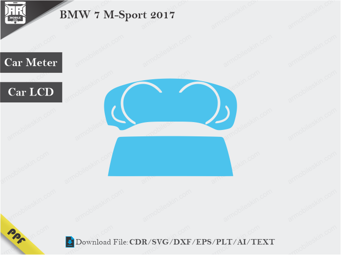 BMW 7 M-Sport 2017 Car Screen Wrap Cutting Template