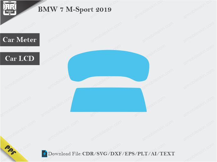 BMW 7 M-Sport 2019 Car Screen Wrap Cutting Template