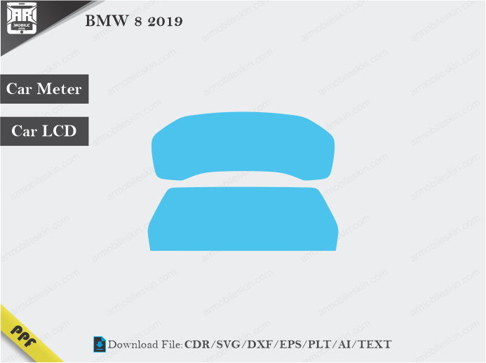 BMW 8 2019 Car Screen Wrap Cutting Template
