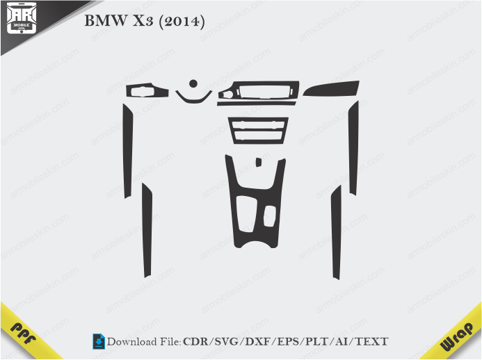 BMW X3 (2014) Car Interior PPF or Wrap Template
