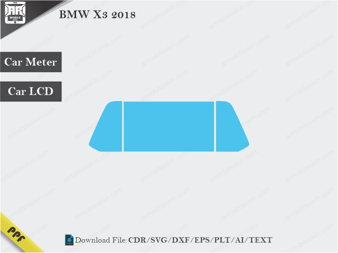 BMW X3 2018 Car Screen Wrap Cutting Template
