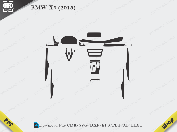 BMW X6 (2015) Car Interior PPF or Wrap Template