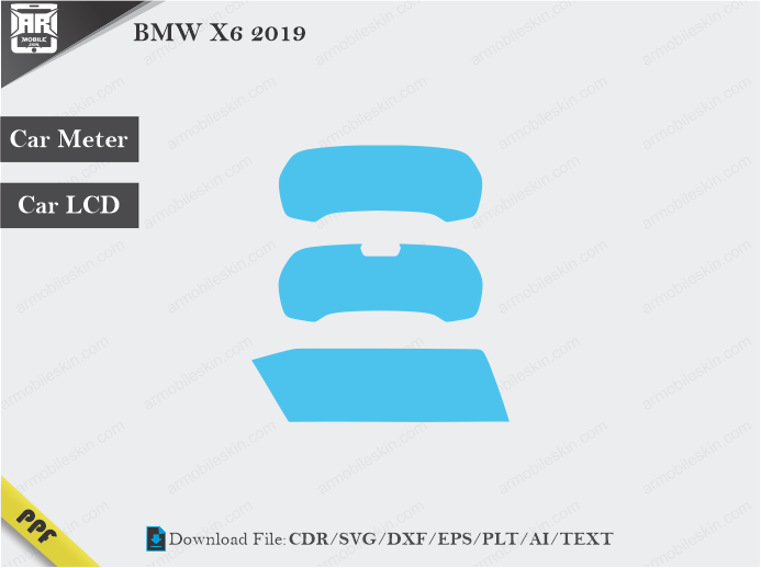 BMW X6 2019 Car Screen Wrap Cutting Template