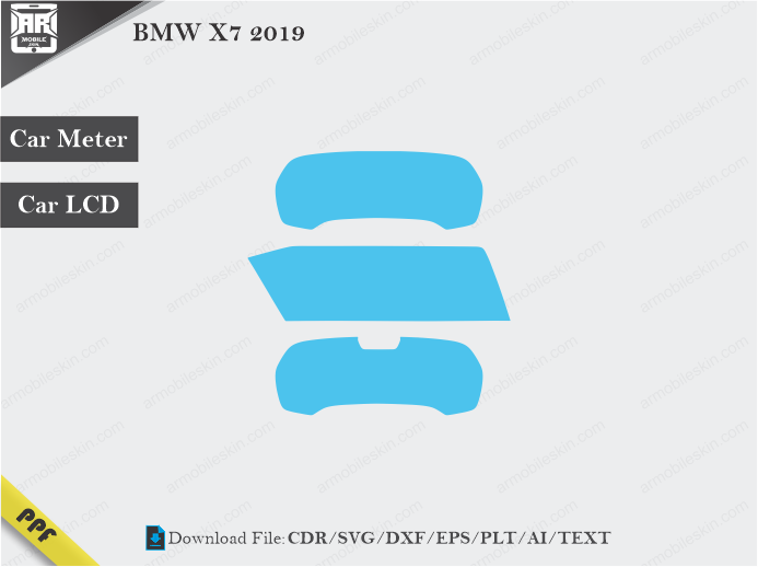 BMW X7 2019 Car Screen Wrap Cutting Template