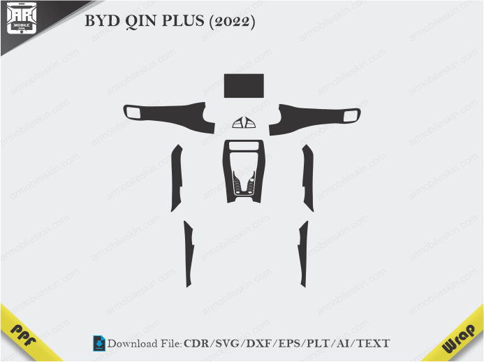 BYD QIN PLUS (2022) Car Interior PPF or Wrap Template