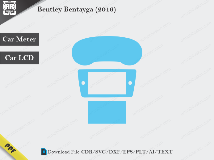 Bentley Bentayga (2016) Car Screen Wrap Cutting Template
