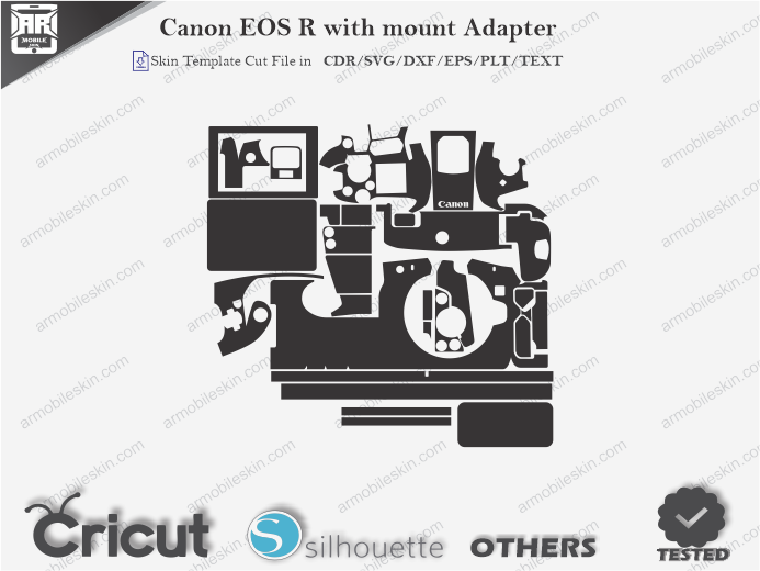 Canon EOS R with mount Adapter Skin Template Vector
