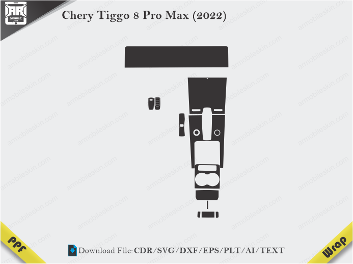 Chery Tiggo 8 Pro Max (2022) Car Interior PPF or Wrap Template