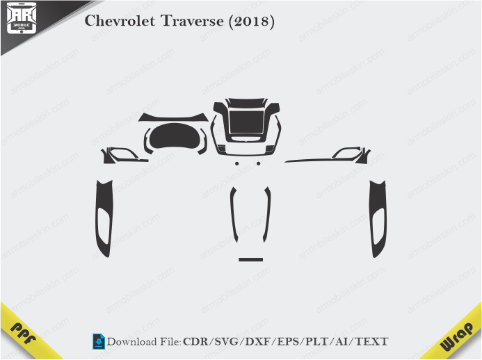 Chevrolet Traverse (2018) Car Interior PPF or Wrap Template
