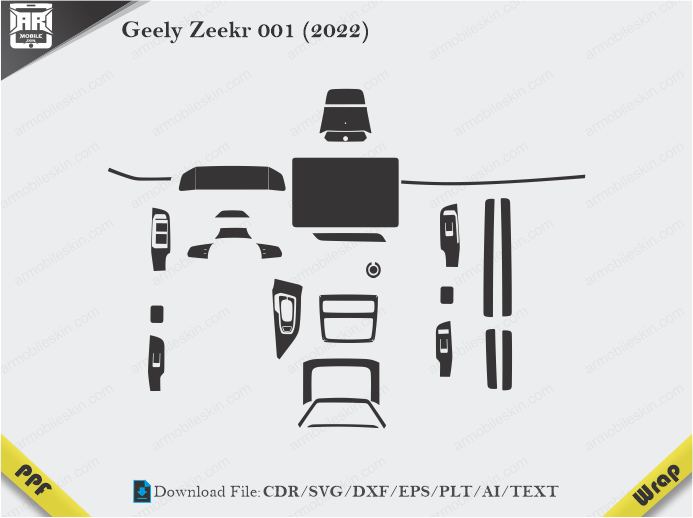 Geely Zeekr 001 (2022) Car Interior PPF or Wrap Template