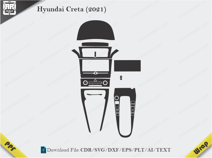 Hyundai Creta (2021) Car Interior PPF or Wrap Template