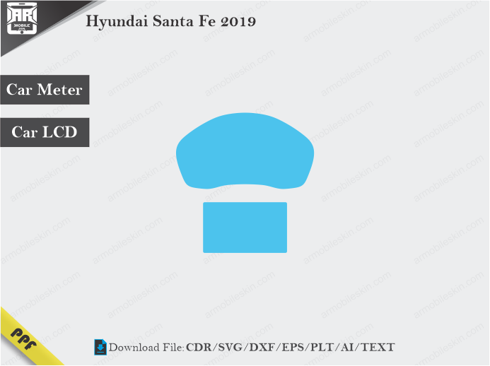 Hyundai Santa Fe 2019 Car Screen Wrap Cutting Template