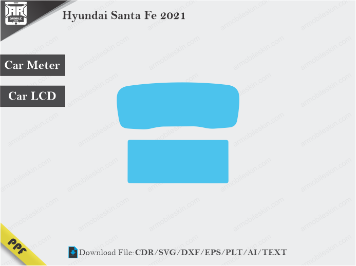 Hyundai Santa Fe 2021 Car Screen Wrap Cutting Template