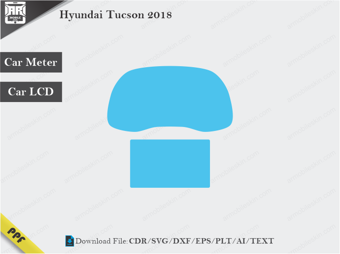 Hyundai Tucson 2018 Car Screen Wrap Cutting Template