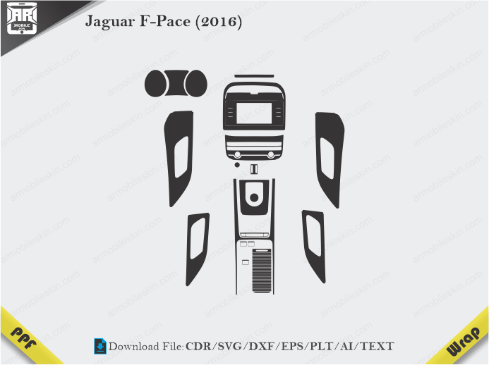 Jaguar F-Pace (2016) Car Interior PPF or Wrap Template