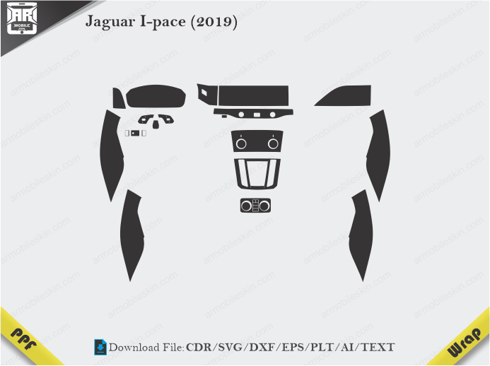 Jaguar I-pace (2019) Car Interior PPF or Wrap Template