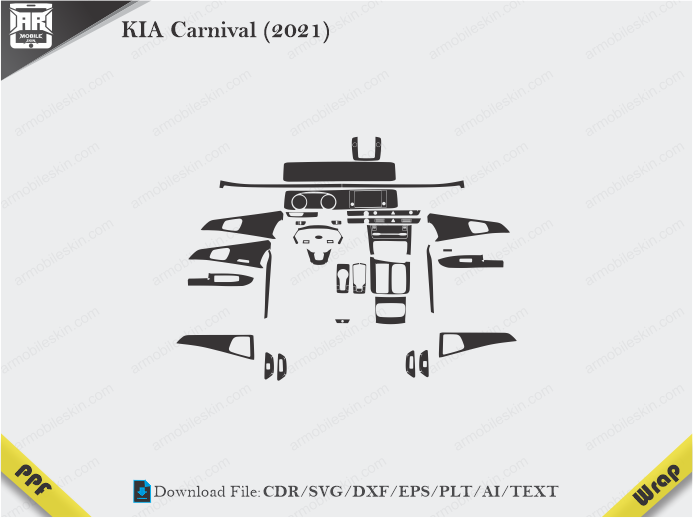 KIA Carnival (2021) Car Interior PPF or Wrap Template