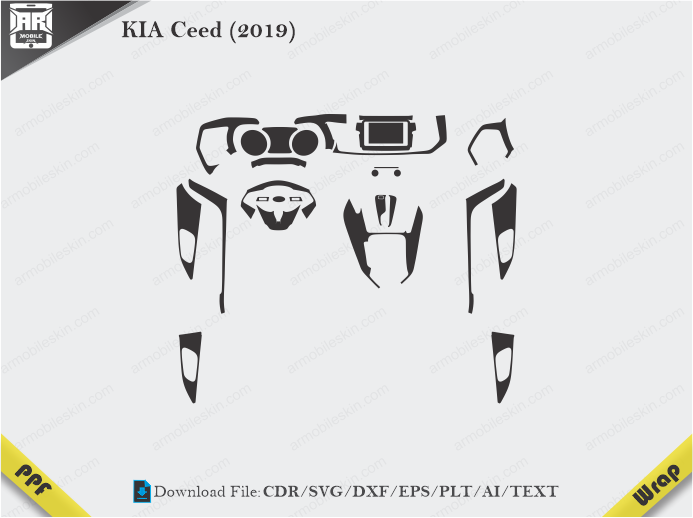 KIA Ceed (2019) Car Interior PPF or Wrap Template