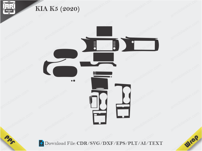 KIA K5 (2020) Car Interior PPF or Wrap Template