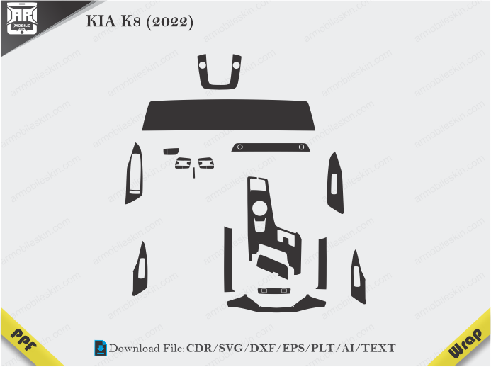 KIA K8 (2022) Car Interior PPF or Wrap Template