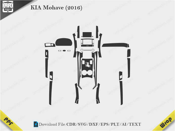 KIA Mohave (2016) Car Interior PPF or Wrap Template