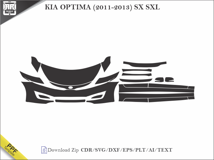 KIA OPTIMA (2011-2013) SX SXL Car PPF Template