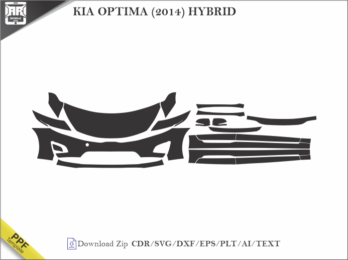 KIA OPTIMA (2014) HYBRID Car PPF Template