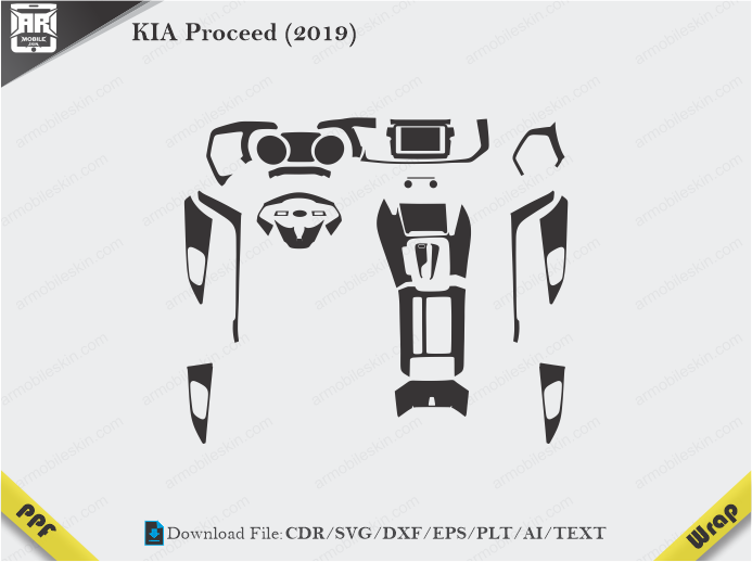 KIA Proceed (2019) Car Interior PPF or Wrap Template