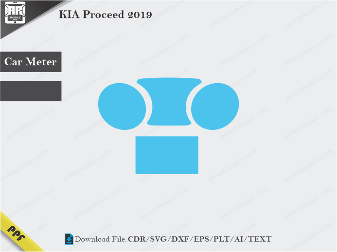 KIA Proceed 2019 Car Screen Wrap Cutting Template